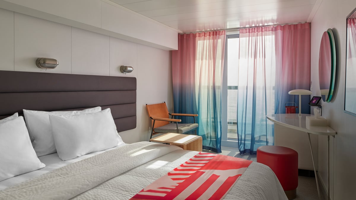 Central Sea Terrace cabin interior on Virgin Voyages ship | Virgin Voyages | Virgin Voyages cabins to avoid